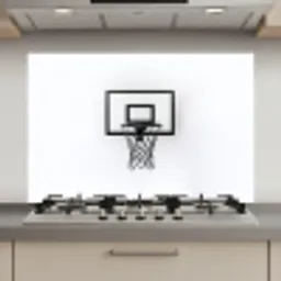 Basketbalbord - Minimalistisch - Zwart keuken achterwand spatscherm klein -3d_website