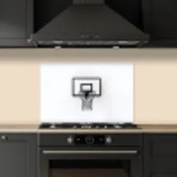 Basketbalbord - Minimalistisch - Zwart keuken achterwand spatscherm klein -sfeer1