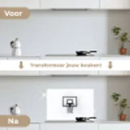 Basketbalbord - Minimalistisch - Zwart keuken achterwand spatscherm klein -voor_na_NL