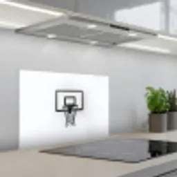 Basketbalbord - Minimalistisch - Zwart keuken achterwand spatscherm klein -3d_schuin
