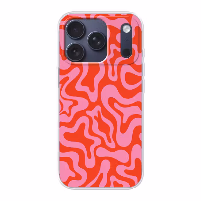 Telefoonhoesje - Abstract - Patroon - Rood - Roze - Minimalistisch