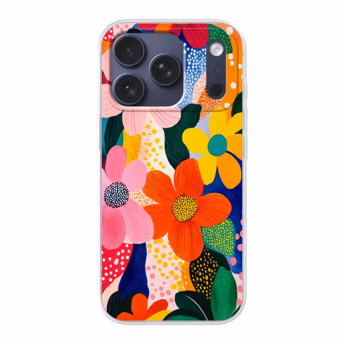Telefoonhoesje - Bloemen - Kleurrijk - Stippen