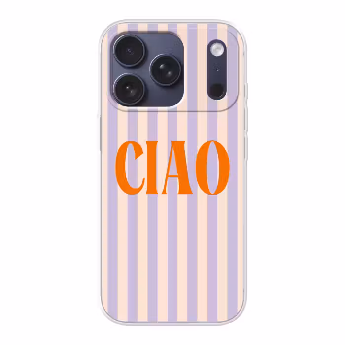 Telefoonhoesje - Ciao - Quote - Pastel - Strepen
