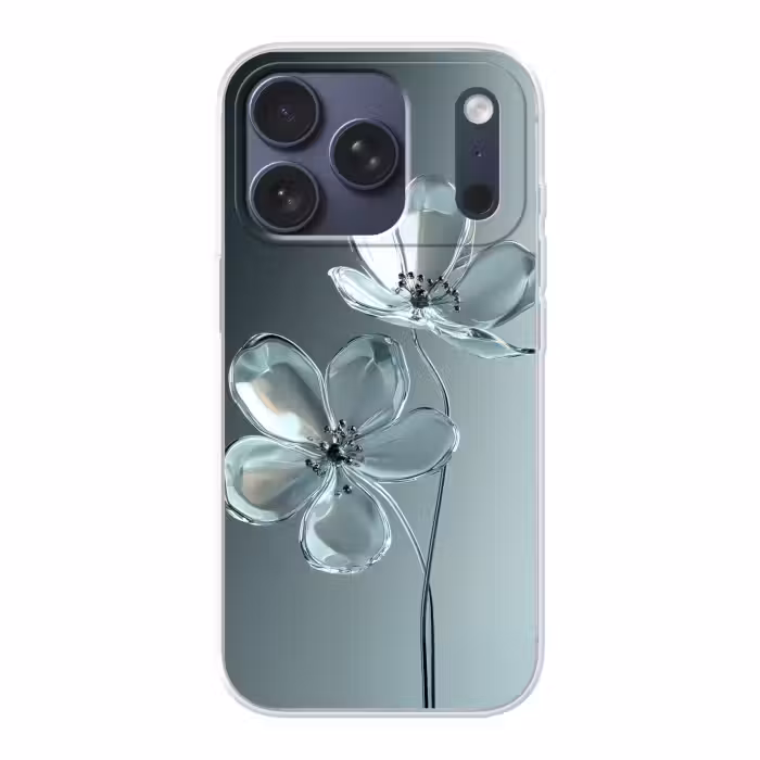 Telefoonhoesje - Kristal - Bloemen - Grijs