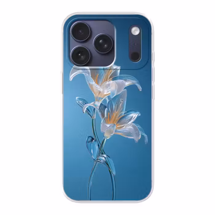 Telefoonhoesje - Lelies - Blauw - Glazen