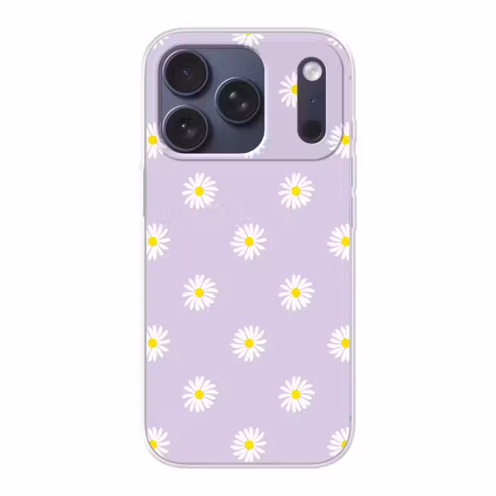 Telefoonhoesje - Madeliefjes - Pastel - Wit - Paars - Bloemen