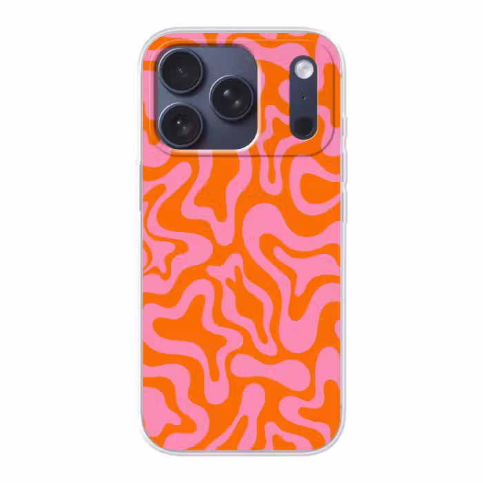 Telefoonhoesje - Patroon - Roze - Oranje - Abstract - Modern
