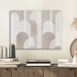 Abstracte bogen - Modern - Beige PET vilt klein -sfeer1