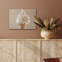 IJs - Softijs - Romig - Hoorntje - Beige PET vilt klein -sfeer4
