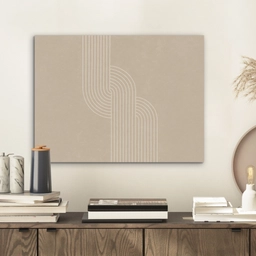 Parallelle lijnen - Lichte textuur - Beige PET vilt klein -sfeer1