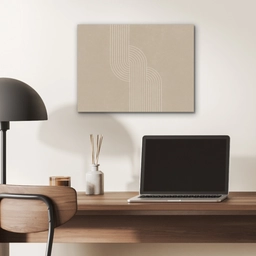 Parallelle lijnen - Lichte textuur - Beige PET vilt klein -sfeer5