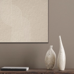 Parallelle lijnen - Lichte textuur - Beige PET vilt klein -sfeer6_closeup