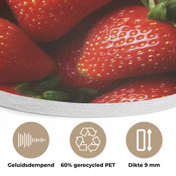 Aardbei - Fruit - Rood Akoestische PET Vilt - Rond klein -closeup_NL
