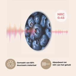 Bessen - Blauw - Fruit Akoestische PET Vilt - Rond klein -USP_NL