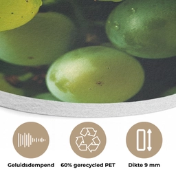 Druiven - Tros - Groen Akoestische PET Vilt - Rond klein -closeup_NL