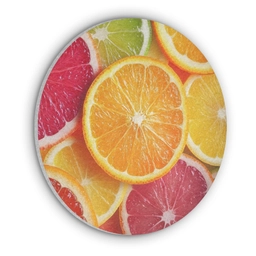 Fruit - Kleurrijk - Close up Akoestische PET Vilt - Rond klein -3d