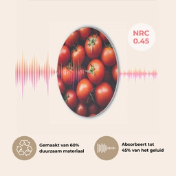Groente - Rood - Tomaten Akoestische PET Vilt - Rond klein -USP_NL
