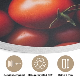 Groente - Rood - Tomaten Akoestische PET Vilt - Rond klein -closeup_NL