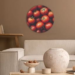 Groente - Rood - Tomaten Akoestische PET Vilt - Rond klein -sfeer1