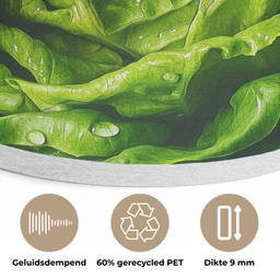 Groente - Sla - Groen Akoestische PET Vilt - Rond klein -closeup_NL