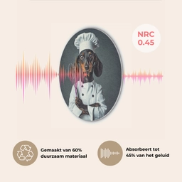Hond - Garde - Kok Akoestische PET Vilt - Rond klein -USP_NL