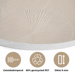 Japandi - Beige - Modern Akoestische PET Vilt - Rond klein -closeup_NL