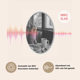Kat - Koffie - Brood - Zwart Akoestische PET Vilt - Rond klein -USP_NL