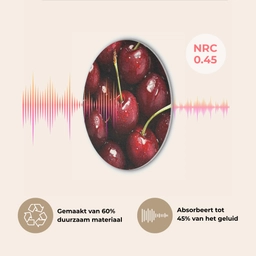 Rood - Fruit - Kersen Akoestische PET Vilt - Rond klein -USP_NL