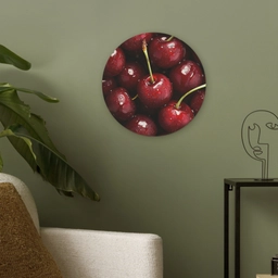 Rood - Fruit - Kersen Akoestische PET Vilt - Rond klein -sfeer2