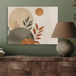 Vormen - Rond - Bladeren - Beige PET vilt klein -sfeer2