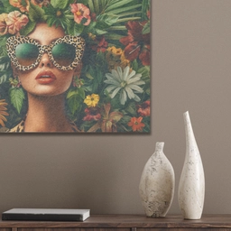 Vrouw - Panterprint - Jungle - Natuur - Luxe PET vilt klein -sfeer6_closeup