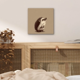 Egel - Snuitje - Bruin - Stekels aluminium wit klein -sfeer3
