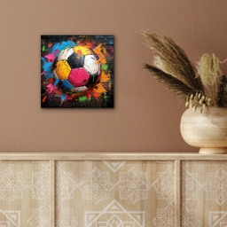 Graffiti - Voetbal - Muur - Street art - Sport aluminium wit klein -sfeer4