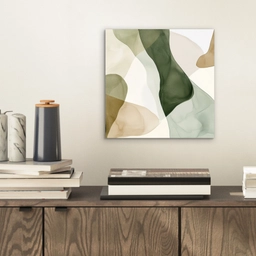 Japandi - Abstract - Groen aluminium wit klein -sfeer1