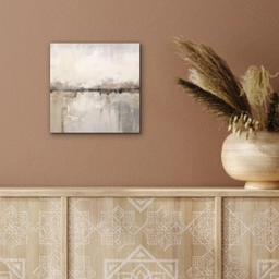 Moderne kunst - Abstract - Beige aluminium wit klein -sfeer4
