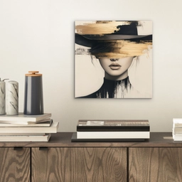 Vrouw - Hoed - Verf aluminium wit klein -sfeer1