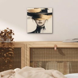 Vrouw - Hoed - Verf aluminium wit klein -sfeer3