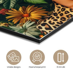 Vrouw - Panterprint - Jungle - Natuur - Luxe aluminium wit klein -closeup_NL
