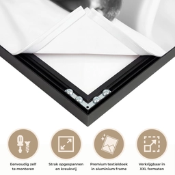 Aap - Spaghetti - Zonnebril - Zwart wit - Cool - Dier Textielframe zwart klein -USP_feed_closeupNL