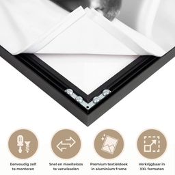 Aap - Spaghetti - Zonnebril - Zwart wit - Cool - Dier Textielframe zwart klein -USP_closeupNL