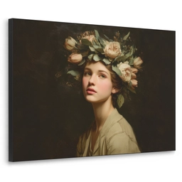 Bloemenstilte - Vrouw - Portret Textielframe - compleet frame klein -3d