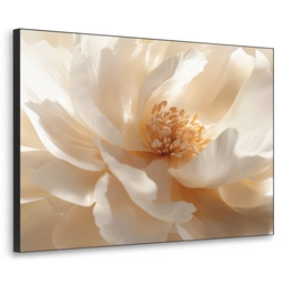Close up - Pioenroos - Wit Textielframe - compleet frame klein -3d