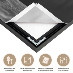 Geit - Bord - Spaghetti - Zwart Wit Textielframe zwart klein -USP_feed_closeupNL