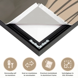 Japandi - Landschap - Beige Textielframe zwart klein -USP_closeupNL