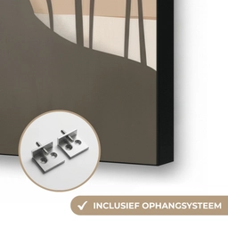 Japandi - Landschap - Beige Textielframe zwart klein -USP_ophangsysteemNL