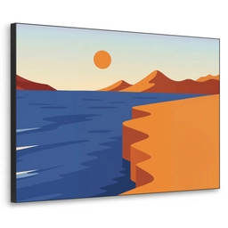 Landschap - Bergen - Zon - Zee Textielframe - compleet frame klein -3d