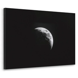 Maan - Hemel - Zwart - Schaduw Textielframe zwart klein -3d