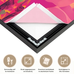 Tijger - Kimono - Planten - Roze Textielframe zwart klein -USP_feed_closeupNL
