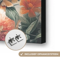 Tijger - Wilde dieren - Bloemen - Jungle Textielframe zwart klein -USP_ophangsysteemNL