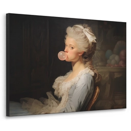 Vrouw - Barokjurk - Kauwgom Textielframe - compleet frame klein -3d